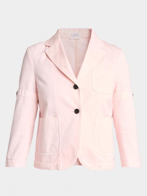 Thom Browne Single-Breasted Denim Shrunken Sport Coat