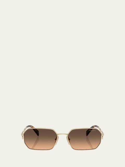 Prada Metal & Plastic Rectangle Sunglasses