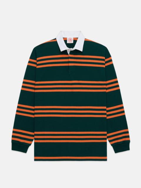 J. PRESS MADE-IN-USA GREEN TRIPLE STRIPE COTTON RUGBY