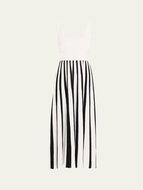 MARIA McMANUS Stripe Square Neck Mesh Dress