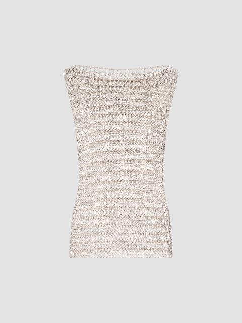 TWP Women's Cleo Metallic Crochet Tank - Sandshell