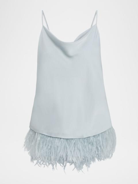 A.L.C. Eliza Feather Trimmed Camisole Top