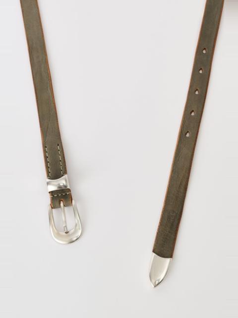 Our Legacy 2 cm Belt Overcast Blue Leather