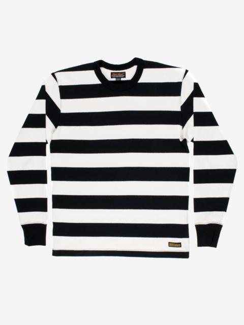Iron Heart IHTB-01-BLK-WHT 11oz Cotton Knit Long-Sleeved Sweater - Black/White