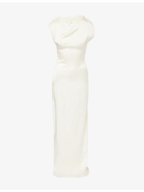 Victoria Beckham Rad Split-Sides Satin Maxi Dress