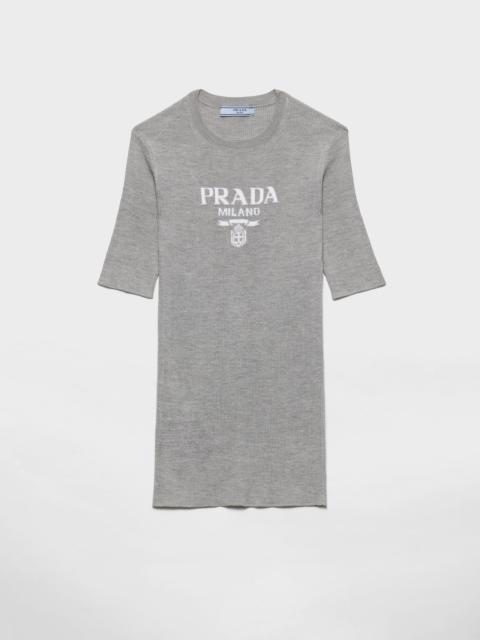 Prada Silk crew-neck sweater with logo