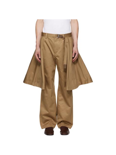 sacai Beige Cotton Chino Trousers