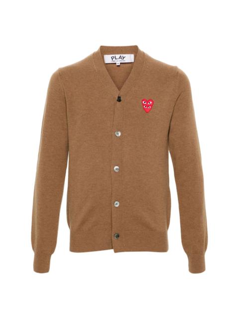 heart-patch wool cardigan