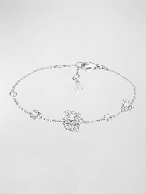 Piaget Rose 18K White Gold 3-Motif Diamond Bracelet