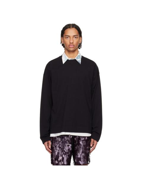 Dries Van Noten Black Dropped Shoulder T-shirt