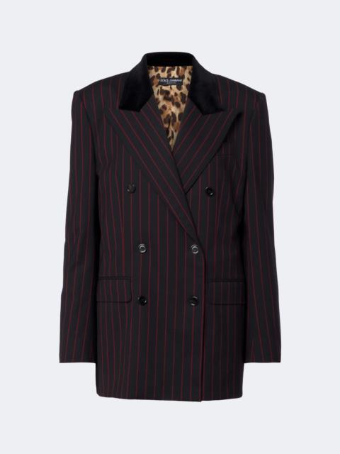 Dolce & Gabbana Chalk stripe wool and cotton-blend blazer