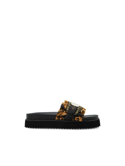 VERSACE JEANS COUTURE printed buckled slides