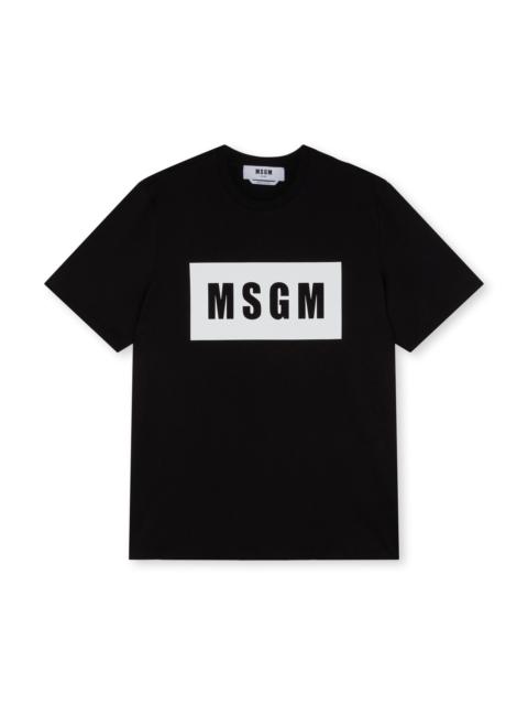 MSGM Cotton T-shirt with box logo