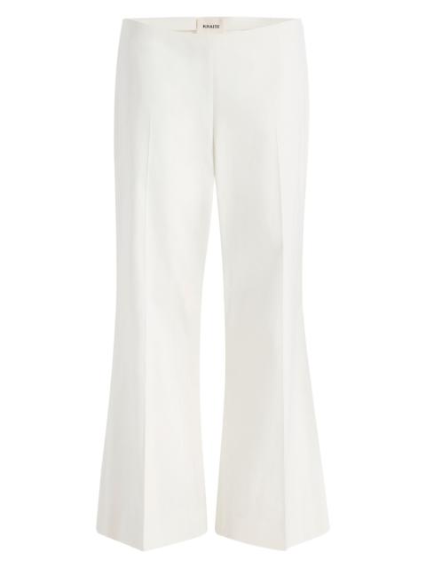 KHAITE Walter cotton-canvas flared pants Cream