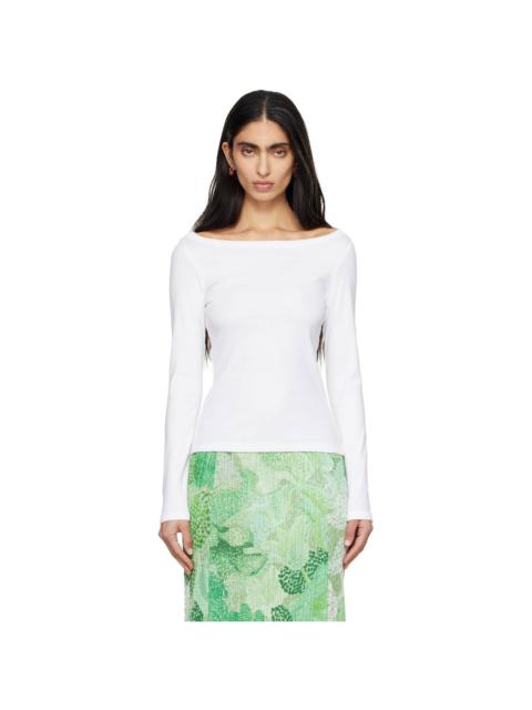 FLORE FLORE White Steffi Longsleeve T-shirt