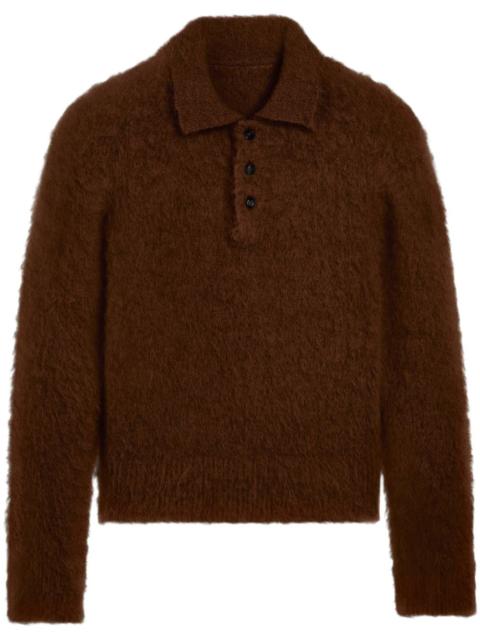 AMI Paris brushed-finish polo-collar jumper