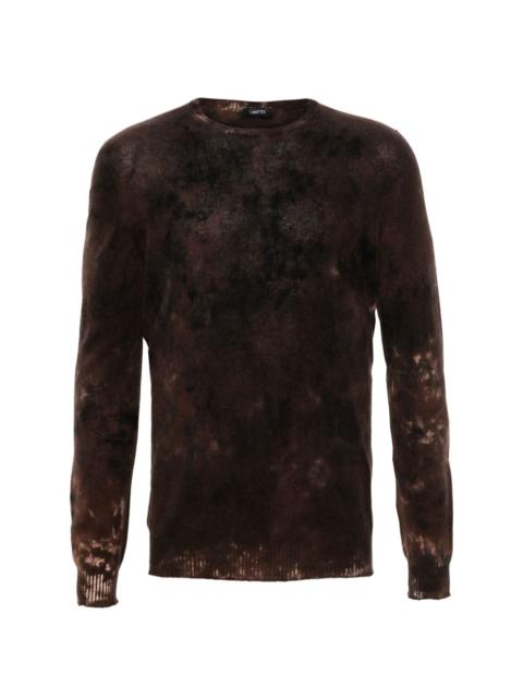 bleached-effect cashmere jumper