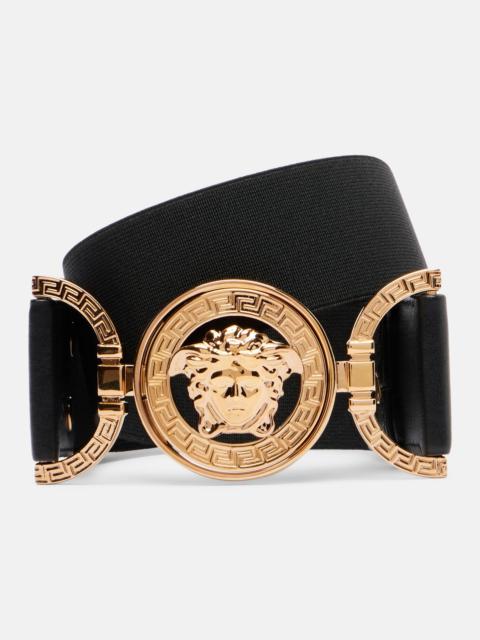 VERSACE Medusa '95 leather-trimmed belt