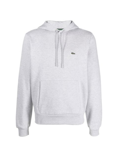 LACOSTE logo-patch fleece hoodie