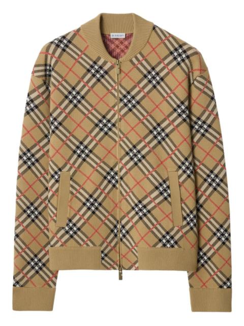 Burberry check zip-up cardigan