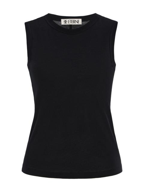 ÉTERNE Fitted Cotton-Modal Muscle Tank Top black