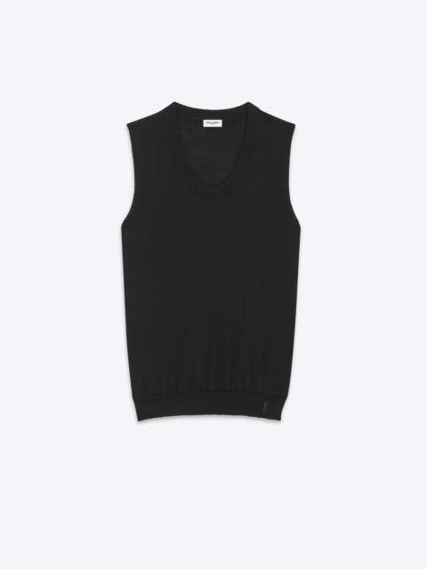 SAINT LAURENT cassandre tank top in wool