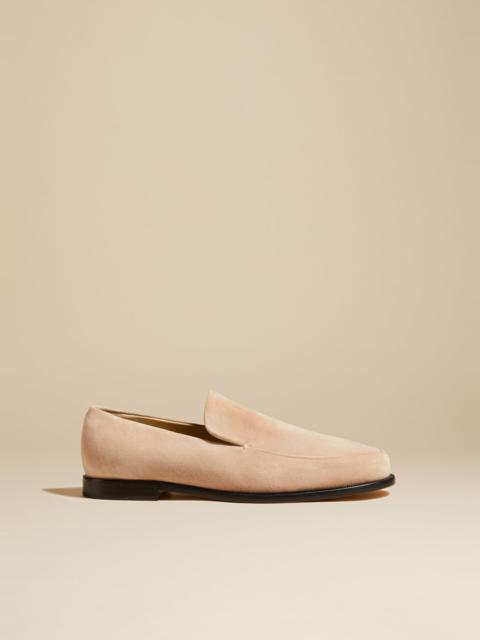 KHAITE The Alessio Loafer in Blush Suede