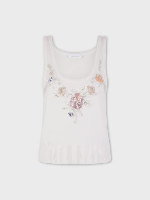 rabanne EMBROIDERED WOOL TOP