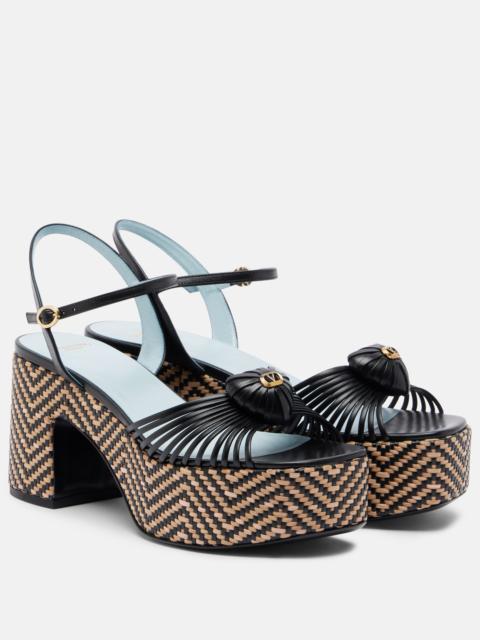 Valentino Cœur Royal leather platform sandals