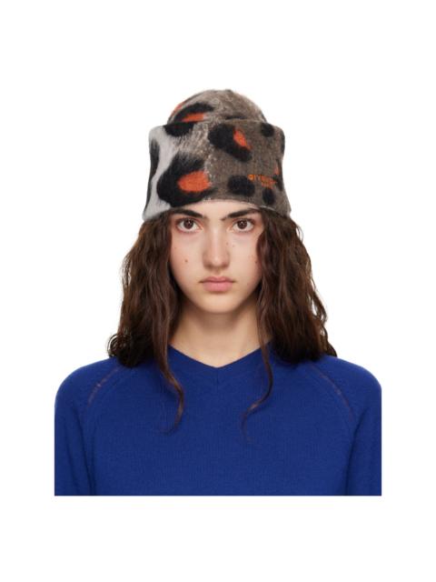 Givenchy Taupe & Orange Hairy Animal Beanie