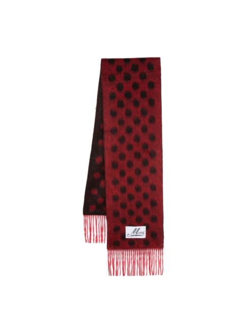 polka-dot fringed scarf