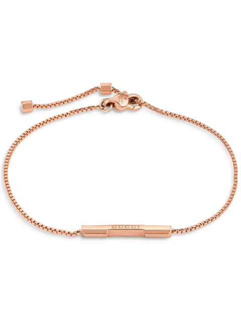 18K Rose Gold Link To Love Bar Bracelet
