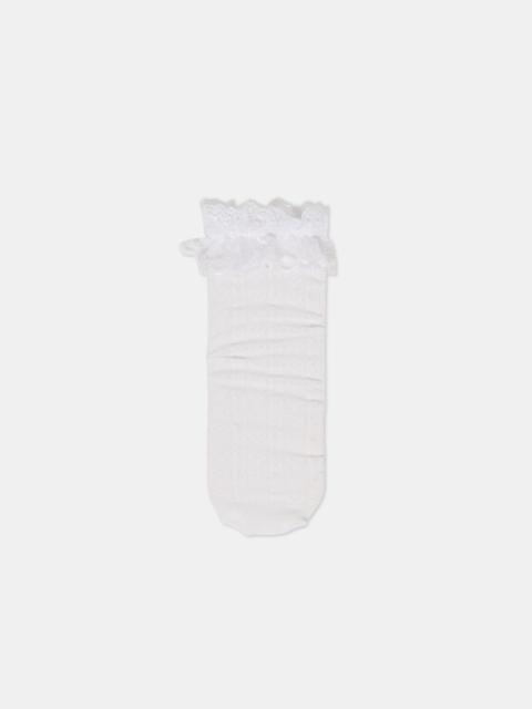 dolce vita LACE RUFFLE CREW SOCKS WHITE