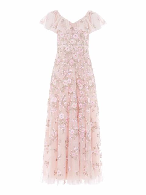 Needle & Thread Eden Rose V-Neck Ankle Gown