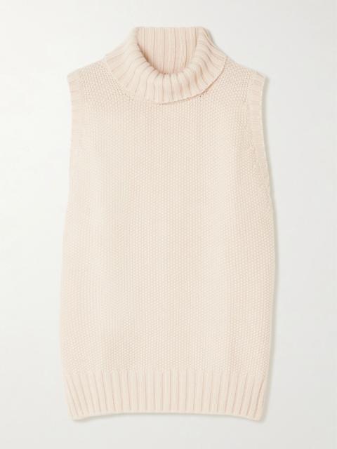 Johnstons of Elgin Cashmere turtleneck sweater vest Beige