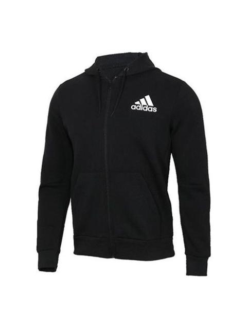 Men's adidas Sports Stylish Knit Logo Black Jacket DT9912