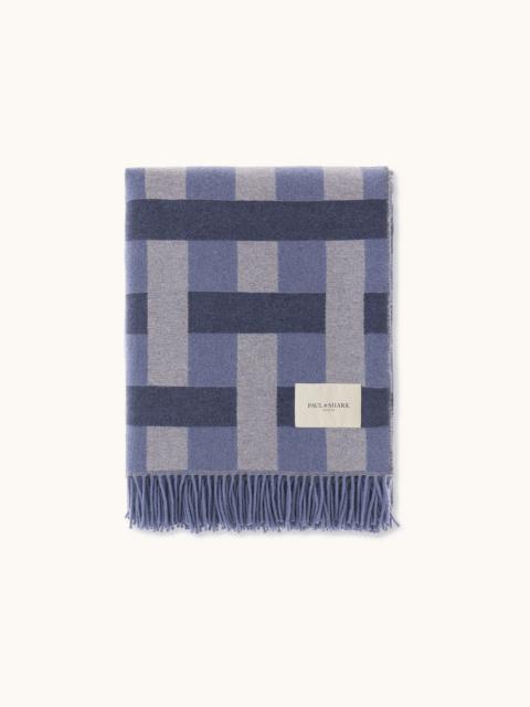 Paul & Shark WOOL AND CASHMERE THROW WITH GEOMETRIC PATTERN