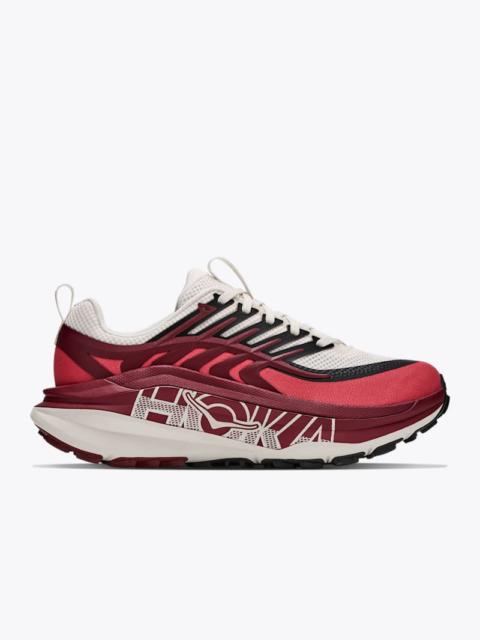HOKA Women's Stinson 8 Shoes in Alabaster/Varsity Burgundy