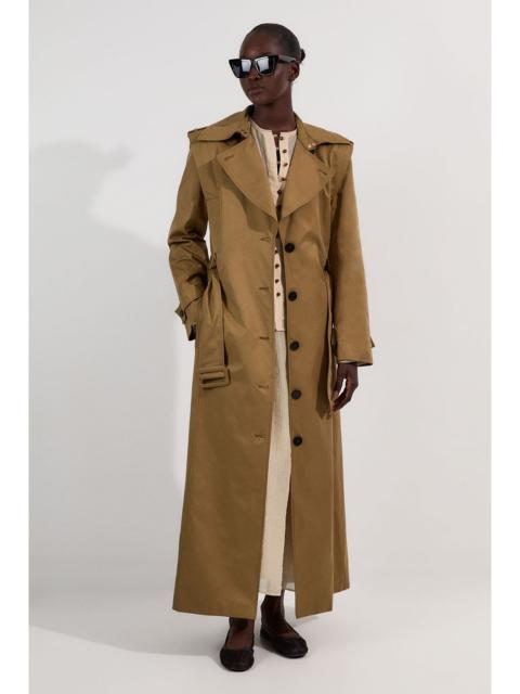 KAREN MILLEN Strong Shoulder Belted Maxi Trench Coat