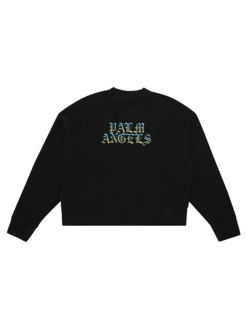 Palm Angels Hue Gothic Logo Crewneck 'Black/Multicolor'