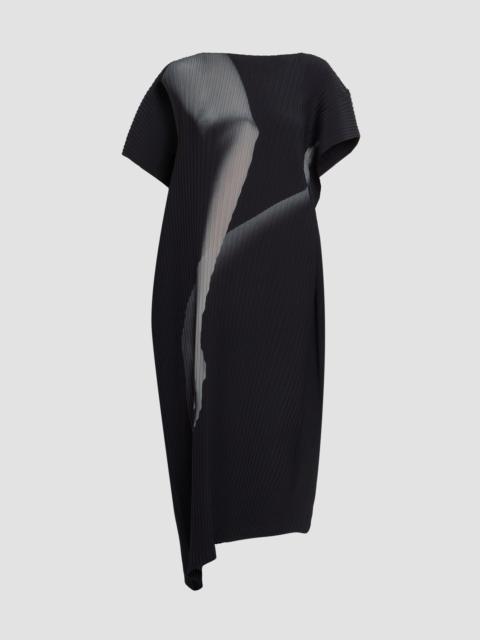 ISSEY MIYAKE Women's Hands of Lover Pleated Shift Midi Dress - Black Hued