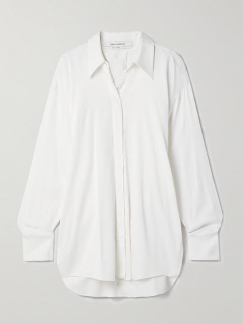 Another Tomorrow Satin-crepe Shirt