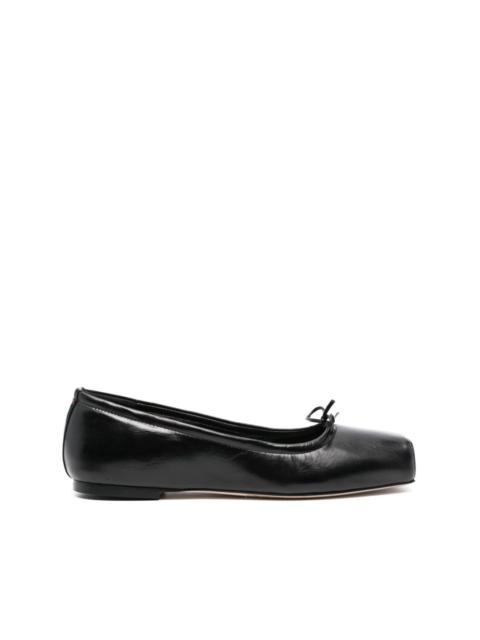 Aeyde square-toe leather ballerina shoes