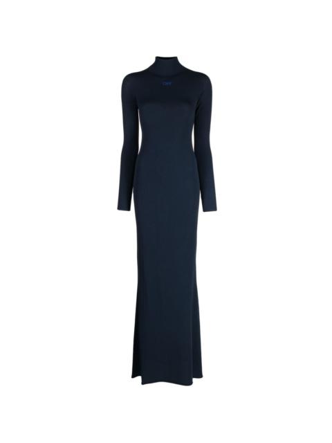 long-sleeve funnel-neck dress