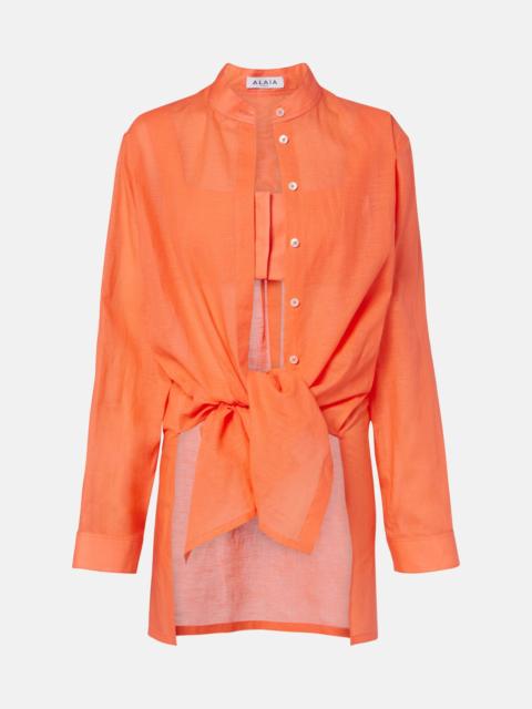 Alaïa Layered cotton and linen shirt