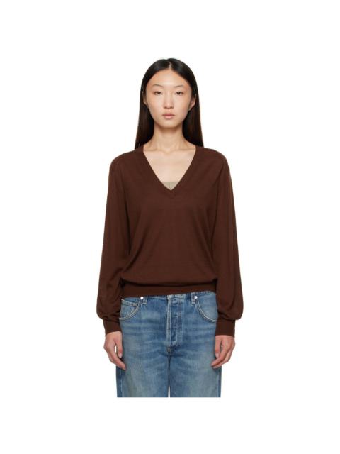 Loulou de Saison Brown Julio Cashmere Sweater