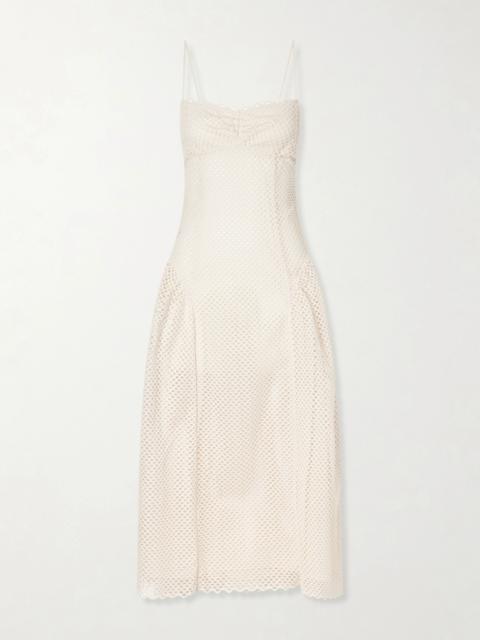 ULLA JOHNSON Isotta Eyelet-embellished Cotton Midi Dress