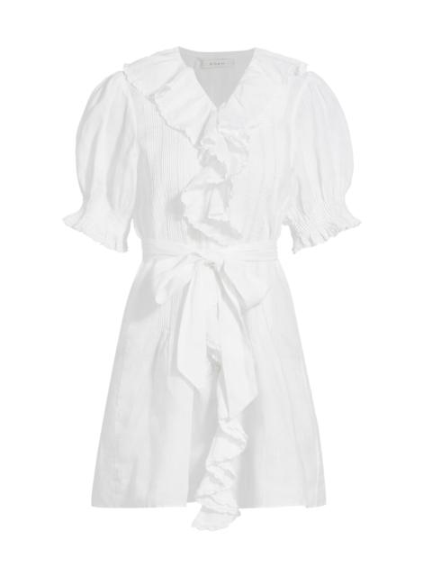 DÔEN Women's Piper Belted Ruffled Minidress - Salt