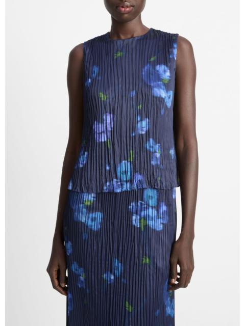 Vince Poppy Blur Crushed Satin Shell