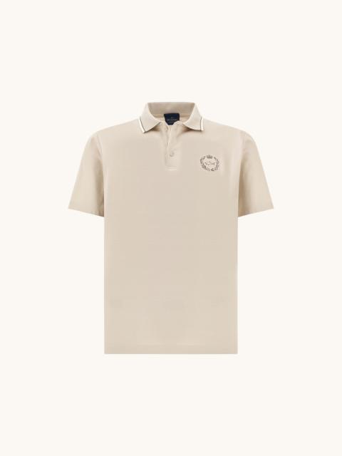 Paul & Shark POLO SHIRT IN AQUA TOUCH COTTON WITH HERALDIC EMBROIDERY